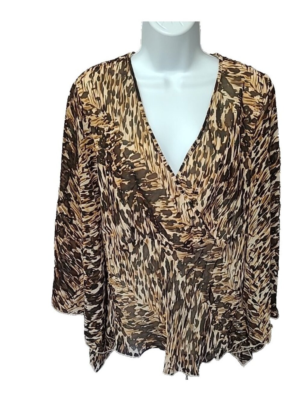 Womens Y2K Babydoll Fairy Top Size XL Whimiscal Flare Kimono Sleeve Animal